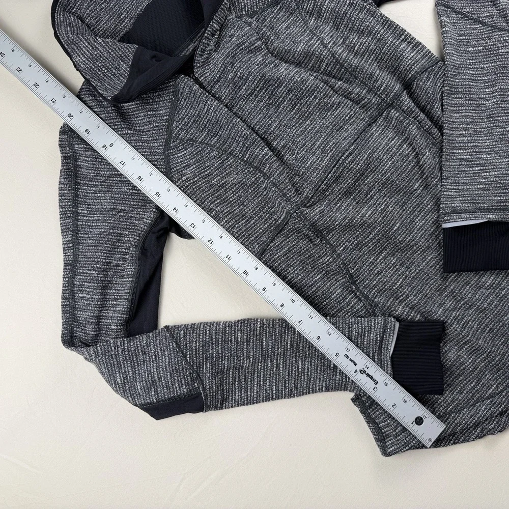 Lululemon Womens Black Quarter Zip Long Sleeve Activewear Pullover Jacket Size 4